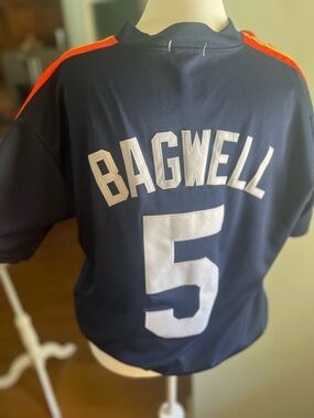 Mitchell & Ness Astros Bagwell #5 Jersey XXL Navy Throwback MLB Sewn